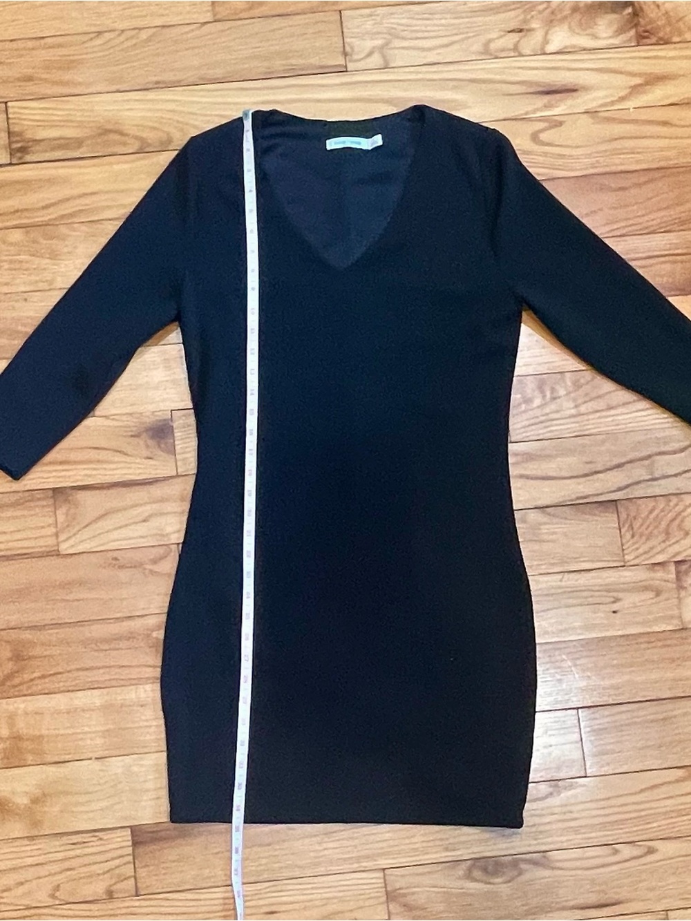 🖤Bishop + Young🖤 Black bodycon V-neck dress, long sleeve size L